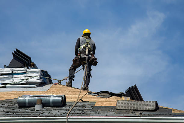 Professional Gutter Installation technician working in East Wakefield, NH